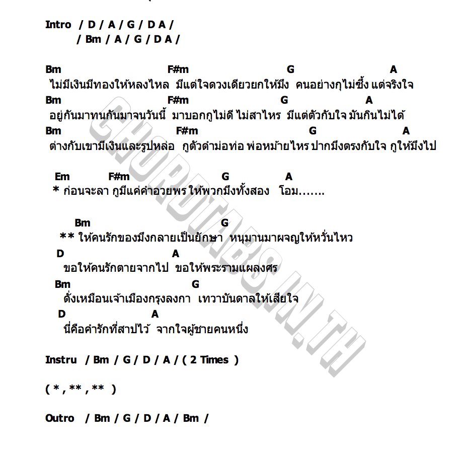 คอร์ด คำสาปยักษา เอ็ม สุทธิรักษ์