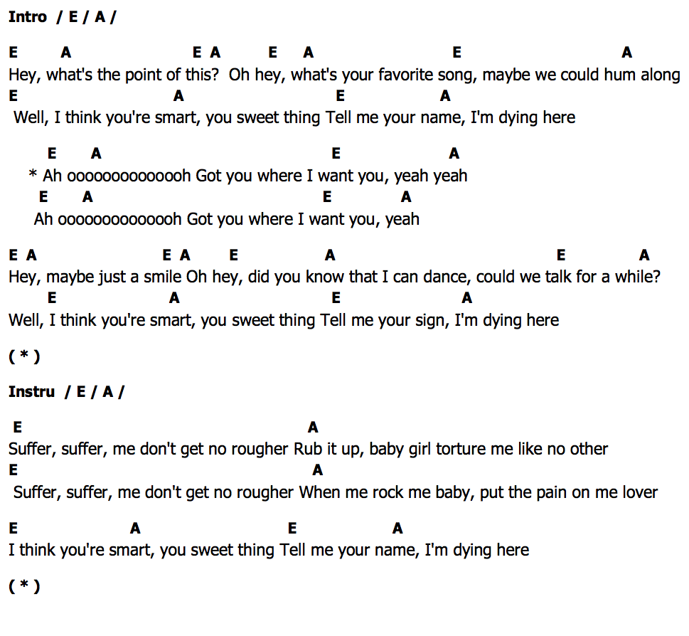 คอร์ด Got You Where I Want You The Flys