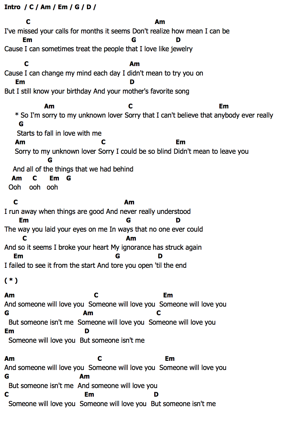 คอร์ด Sorry Halsey
