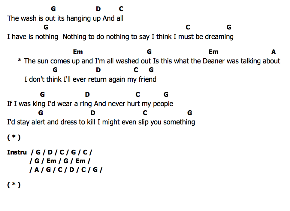 คอร์ด What Deaner Was Talkin About Ween