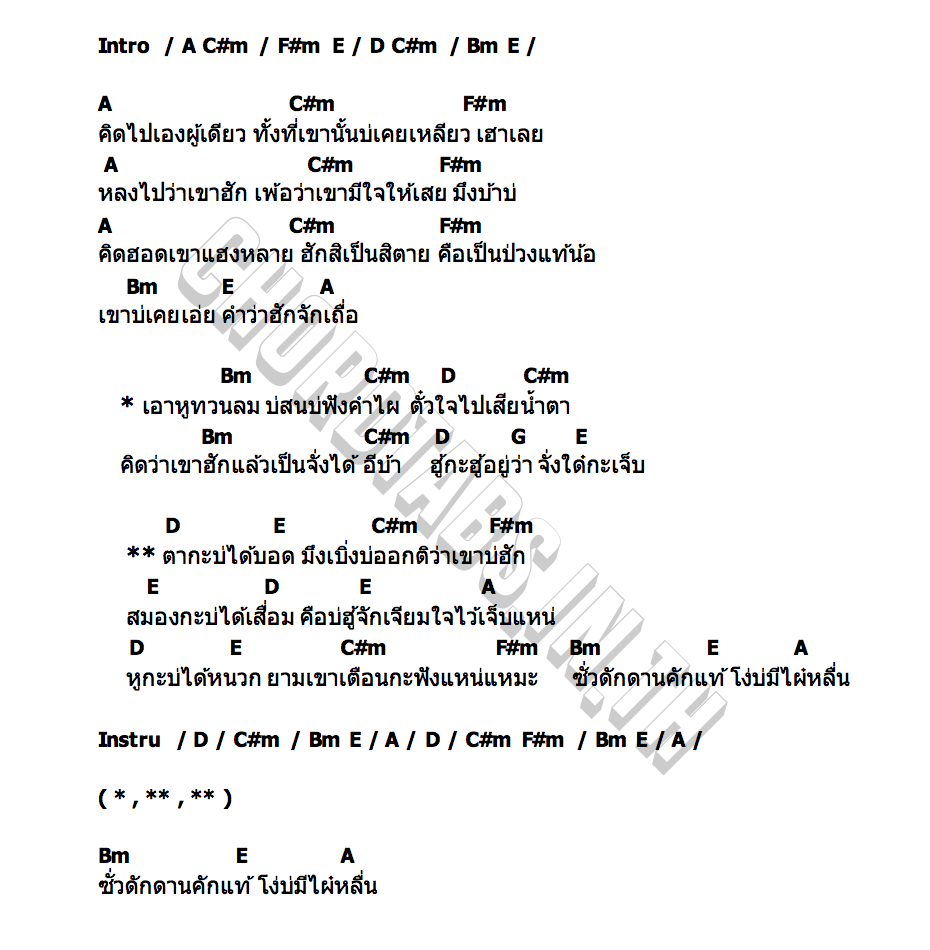 คอร์ด โง่บ่มีไผหลื่น ไอซ์ ปนัดดา