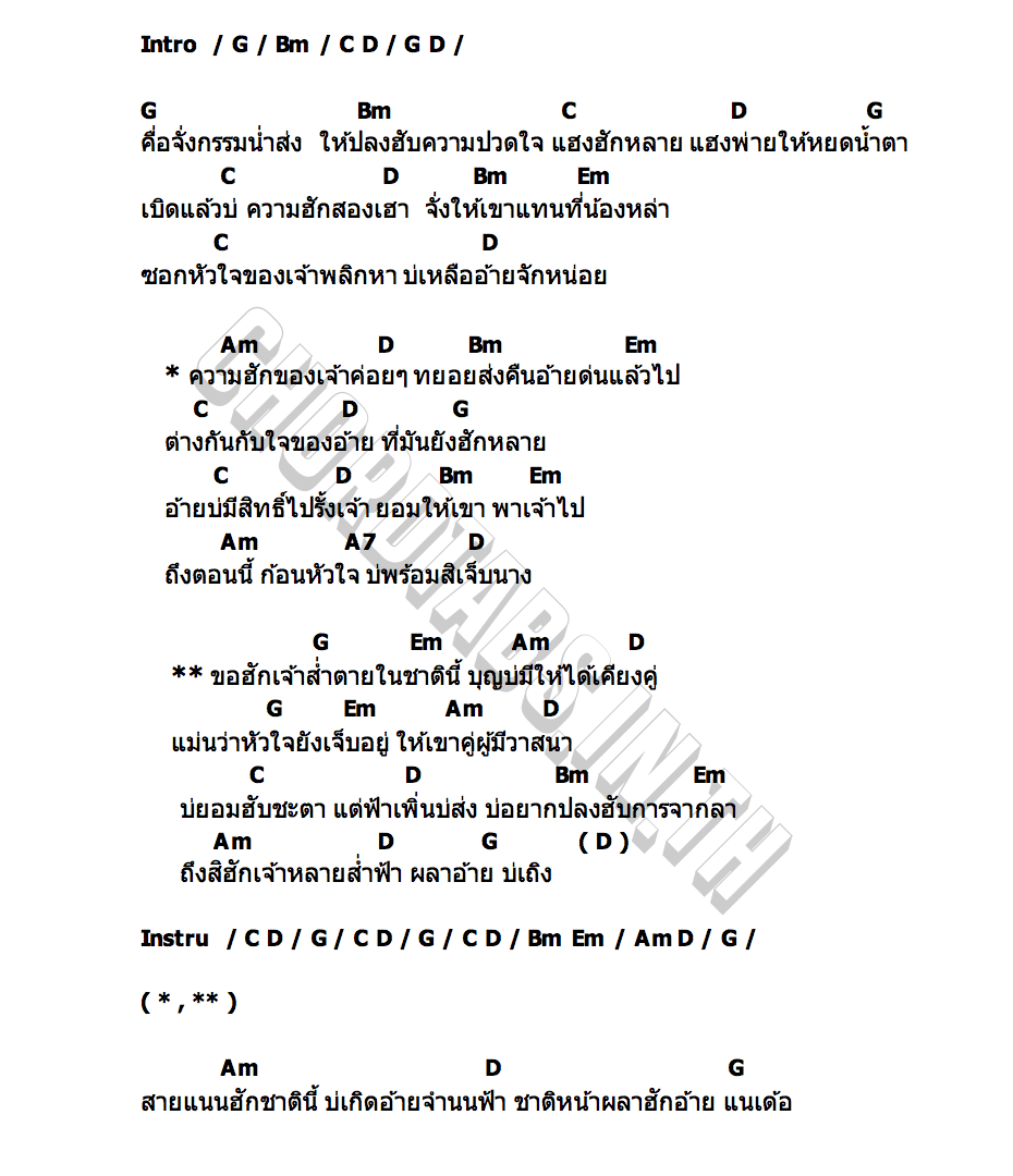คอร์ด ฝากผลา ตูมตาม ยุทธนา