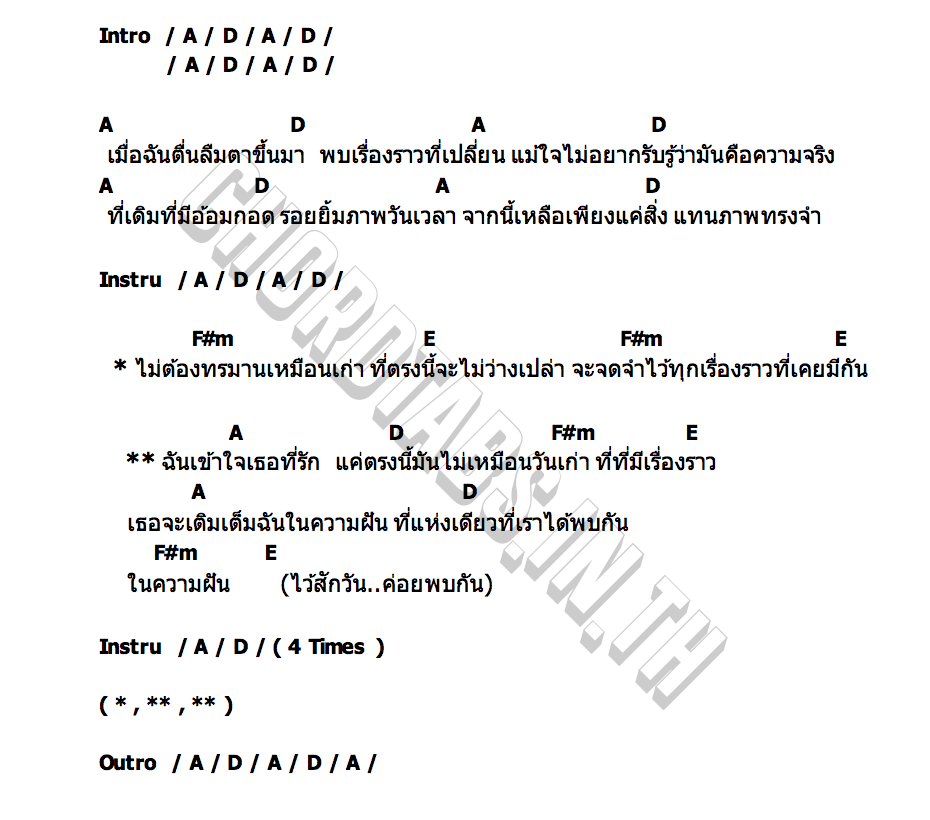 คอร์ด ไว้สักวัน UNสำราญ
