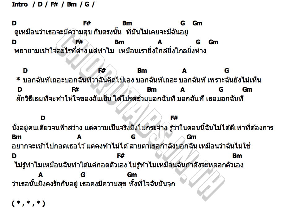 คอร์ด บอกฉันที OZEEOOS