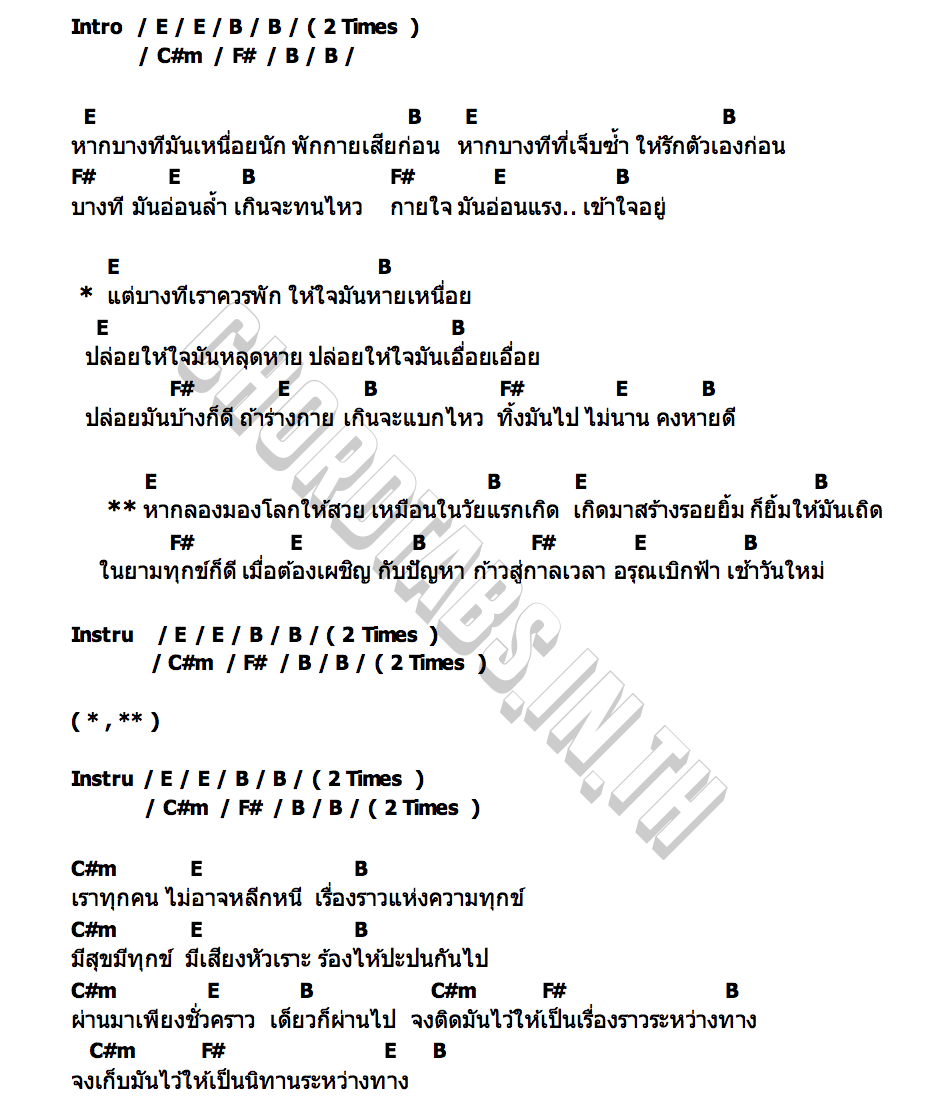 คอร์ด เหนื่อยนักก็พักมันก่อน ทิฆัมพร
