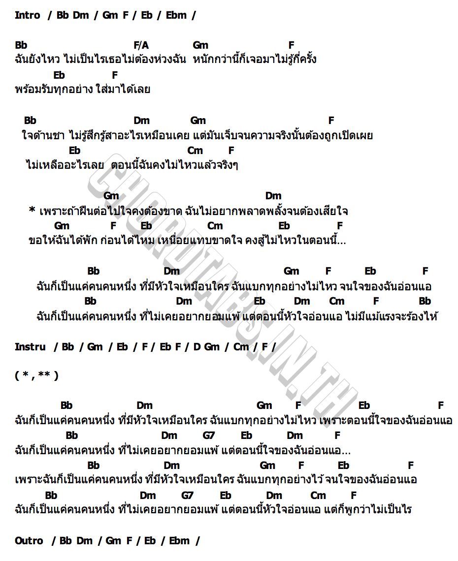 คอร์ด ภายใต้คำว่าไม่เป็นไร MrSad17