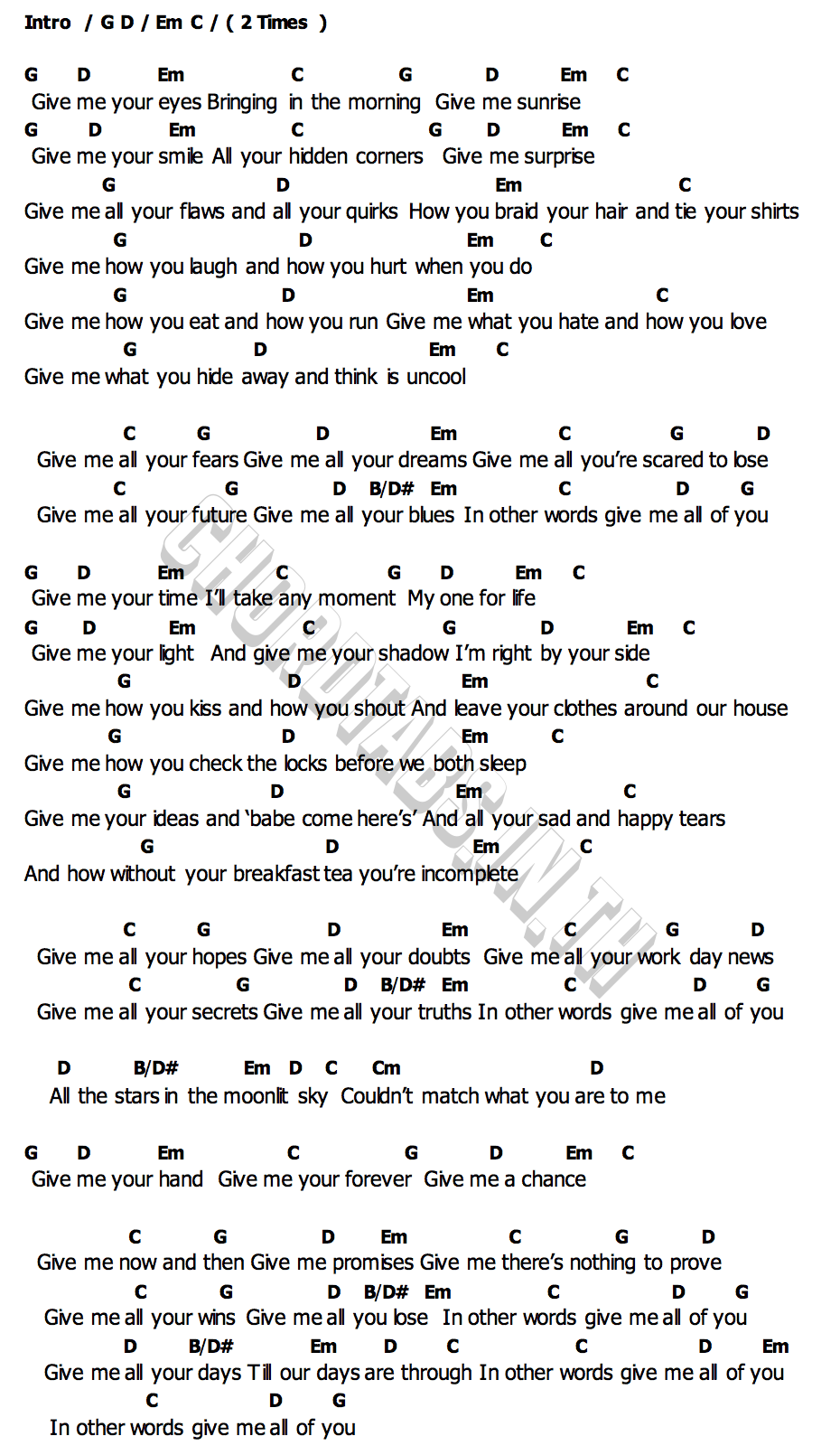 คอร์ด In Other Words Ed Sheeran