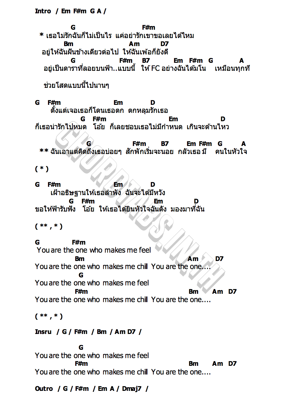 คอร์ด ไม่เป็นแฟน FOREVER STAN JAAR