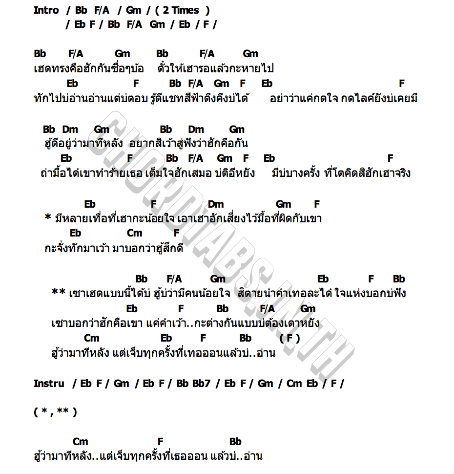 คอร์ด ออนแล้วบ่อ่าน ชมพูนุช