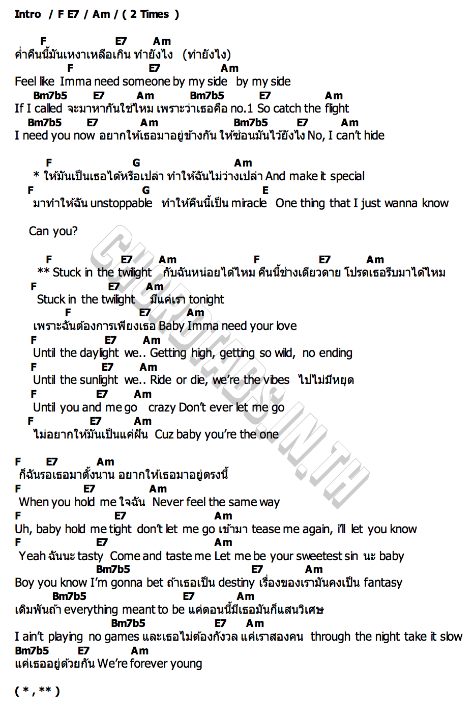 คอร์ด TwiLiGHT MINDY