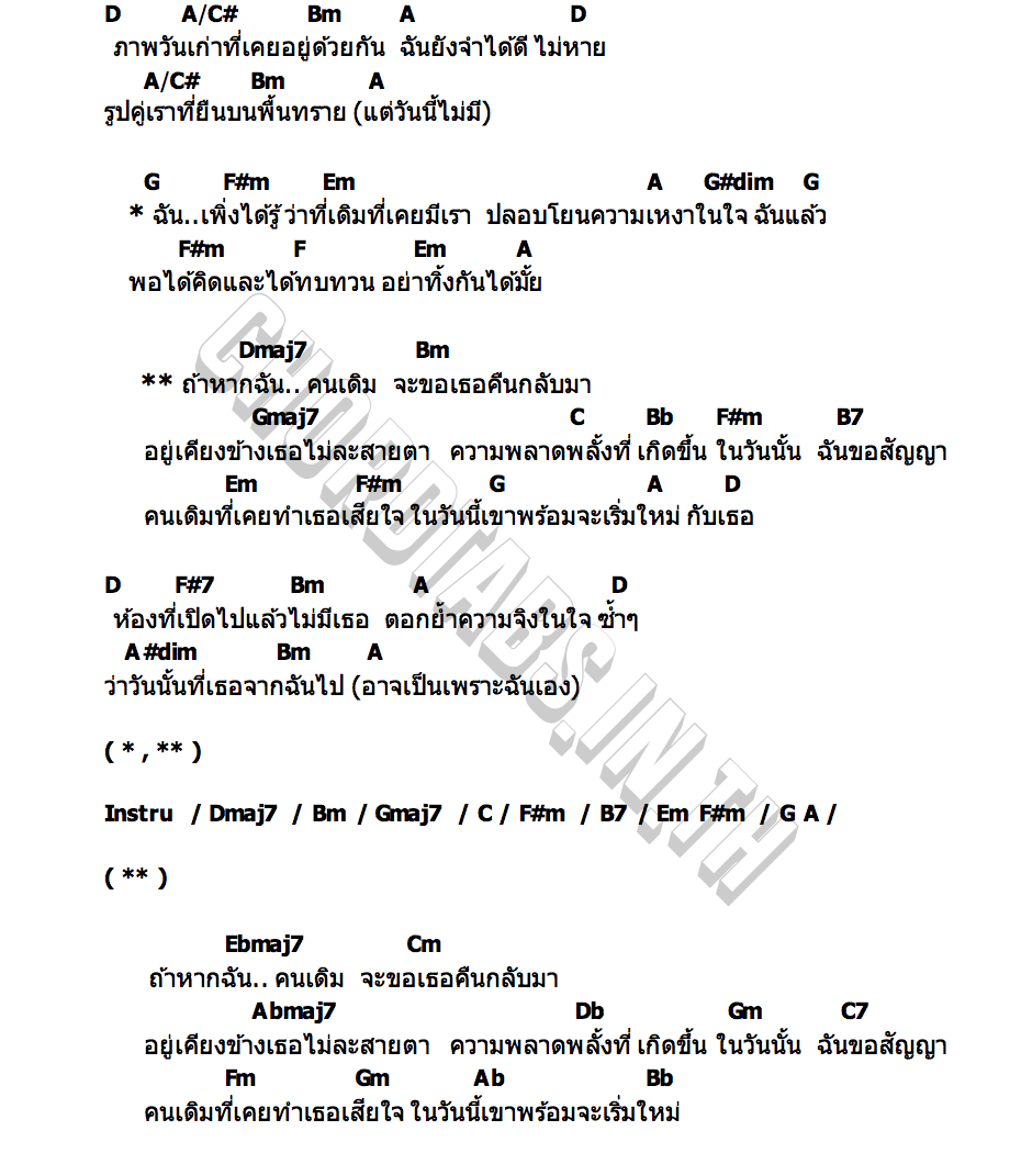 คอร์ด คนเดิม (New Me) PREMMANUCH