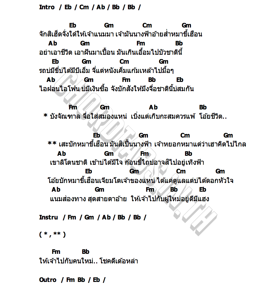 คอร์ด นางฟ้ากับหมาขี้เฮื้อน ตี้ ธนากร