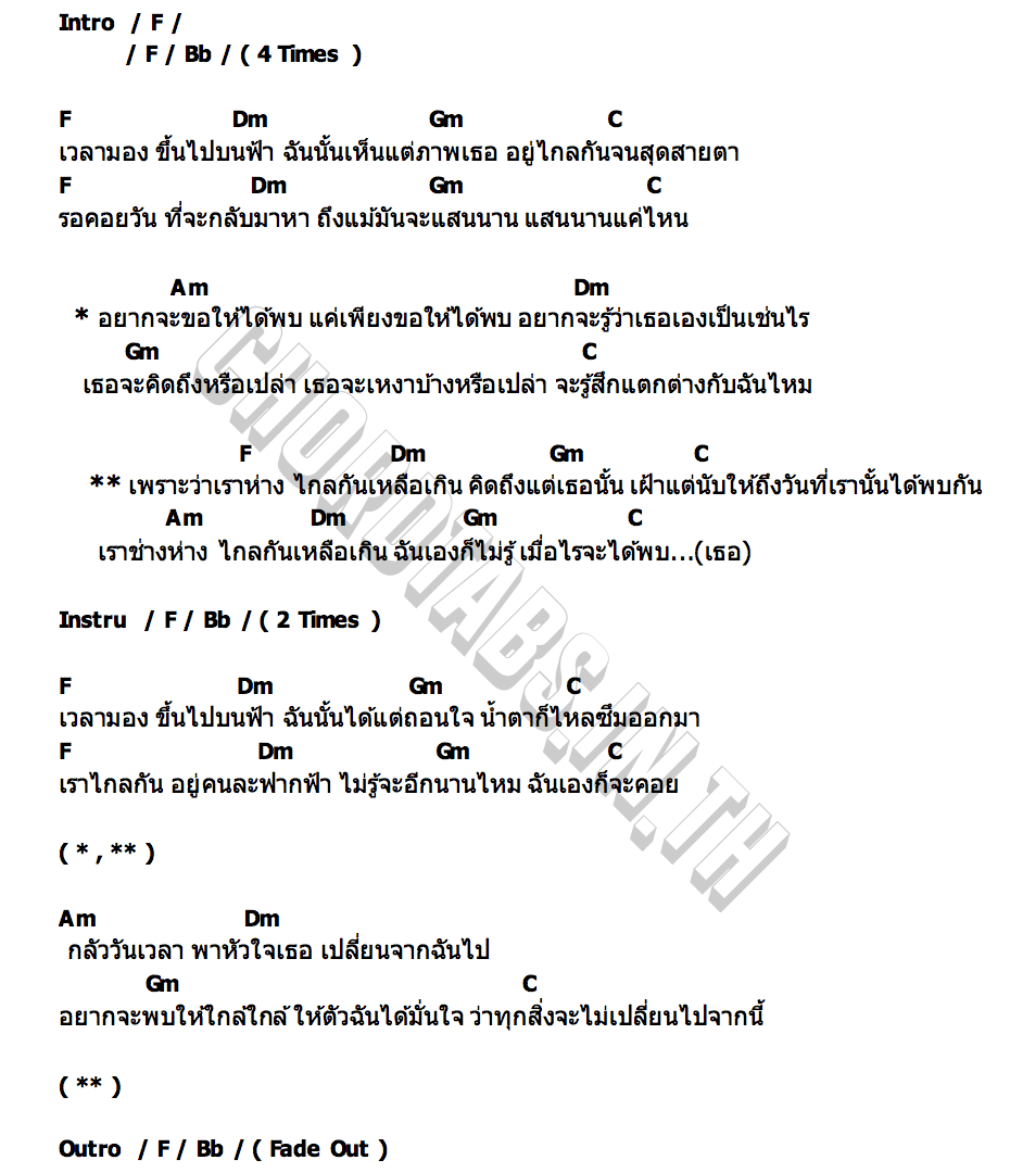 คอร์ด ห่างไกลเหลือเกิน Thee Chaiyadej