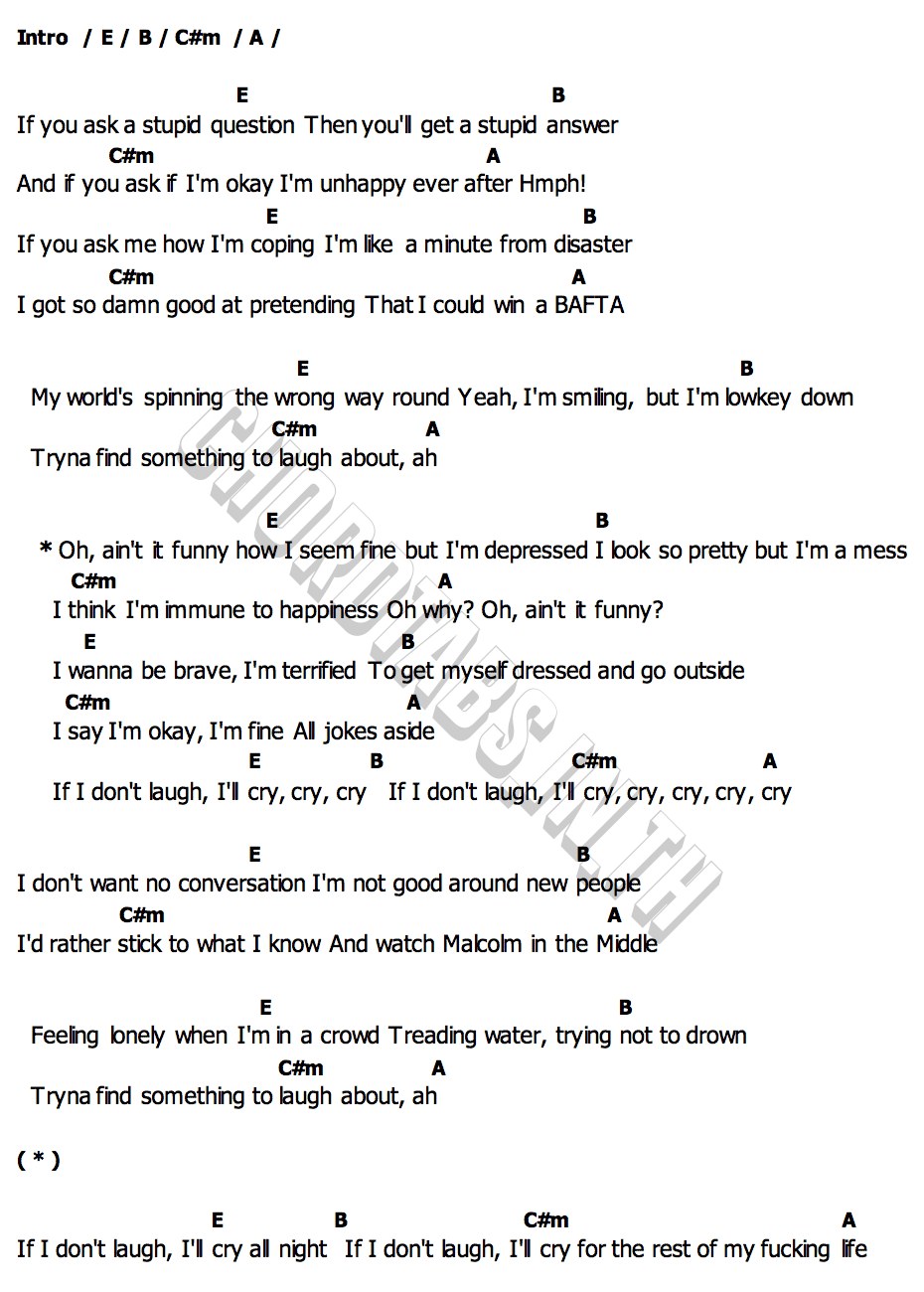 คอร์ด DEPRESSED Anne Marie