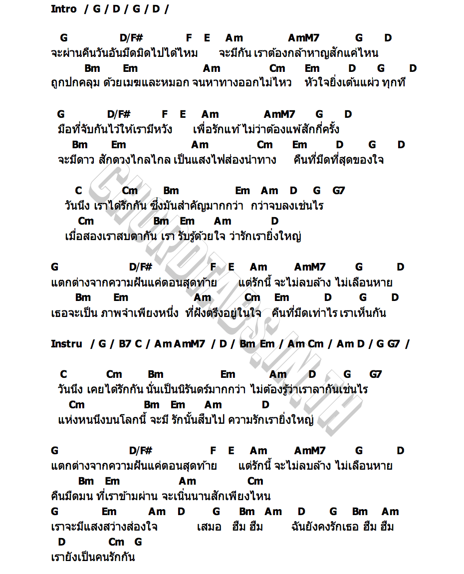 คอร์ด Beyond the Clouds Anthony Wei