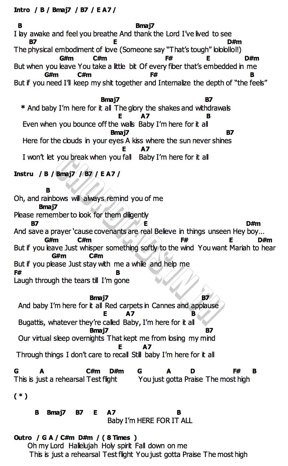 คอร์ด Here For It All Mariah Carey