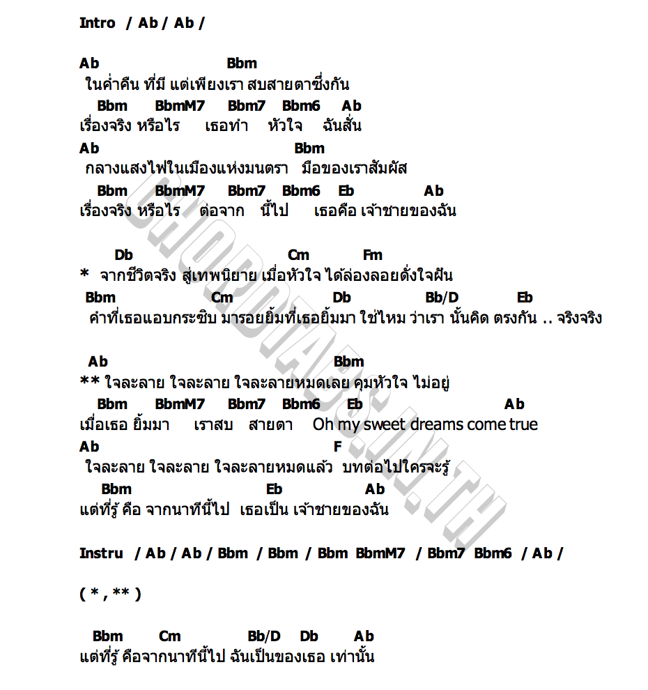 คอร์ด ใจละลาย (Oh! My Prince) In Konrawii
