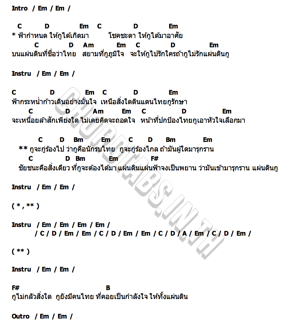 คอร์ด แผ่นดินกู Rock Brothers