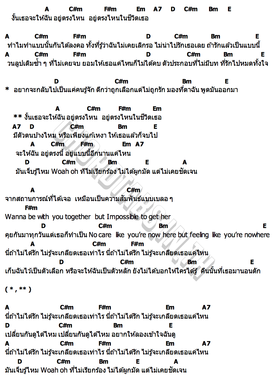 คอร์ด nowhere (ไม่ผูกมัด ไม่ชัดเจน) bamm