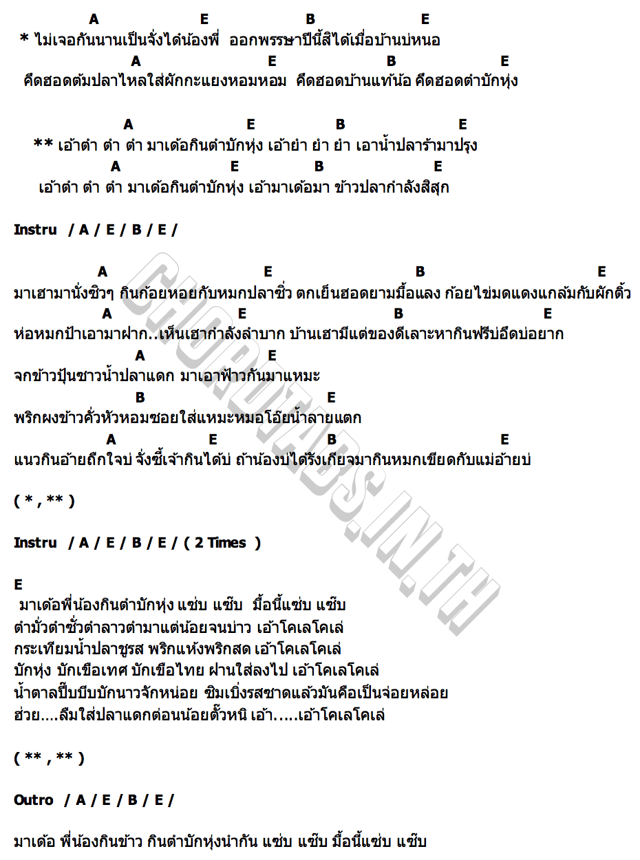 คอร์ด โคเล โคเล่ (มาเด้อ กินเข่า) Singto Numchok