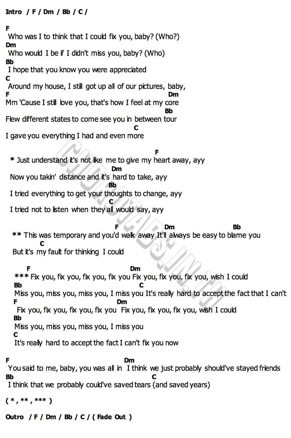 คอร์ด A COLD PLAY The Kid LAROI