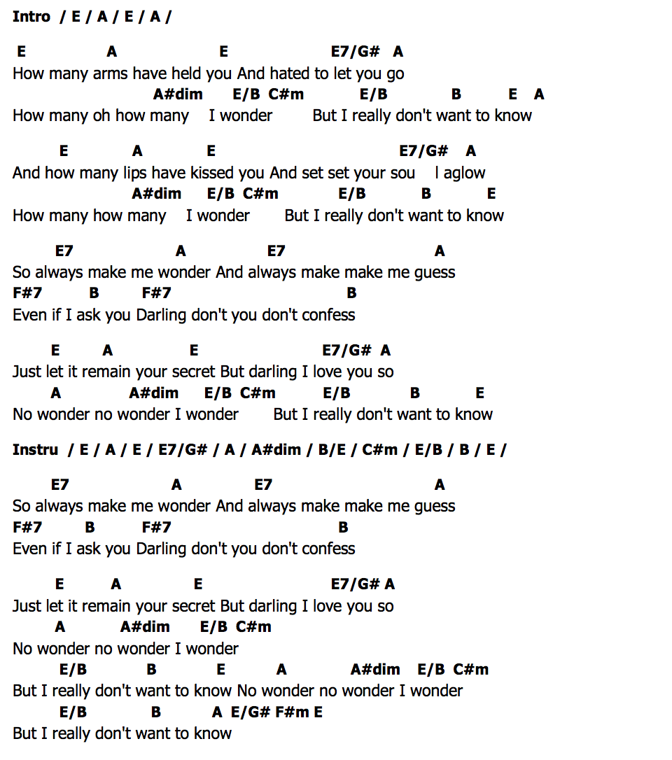 คอร์ด I Really Dont Want To Know Anne Murray