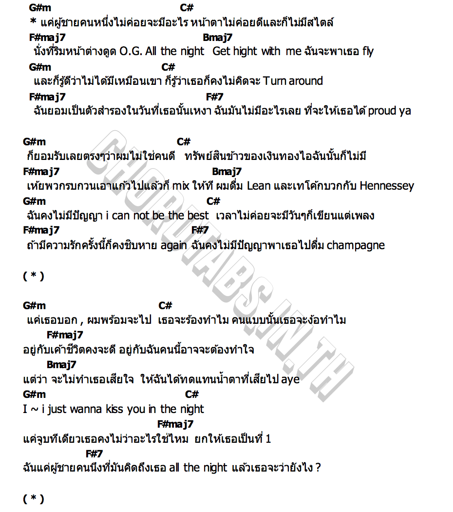 คอร์ด แค่ผู้ชายคนหนึ่ง inze