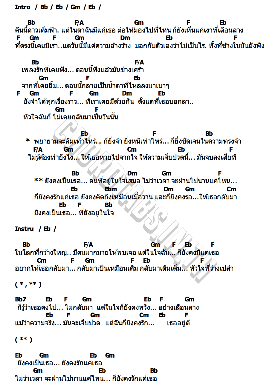 คอร์ด ยังคงเป็นเธอ SolitudeHaze