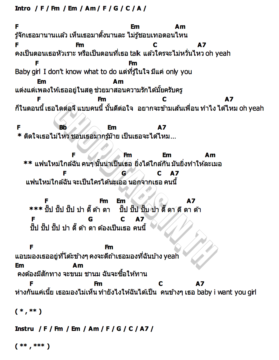 คอร์ด แฟนใหม่ใกล้ฉัน Bonnadol
