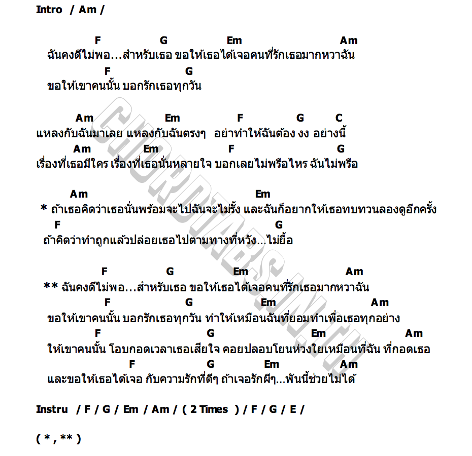 คอร์ด รักผีๆ บอย วรา