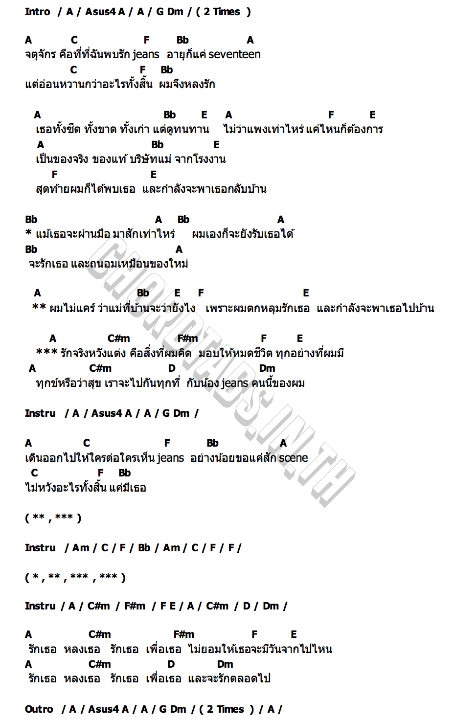คอร์ด Jeans Pru