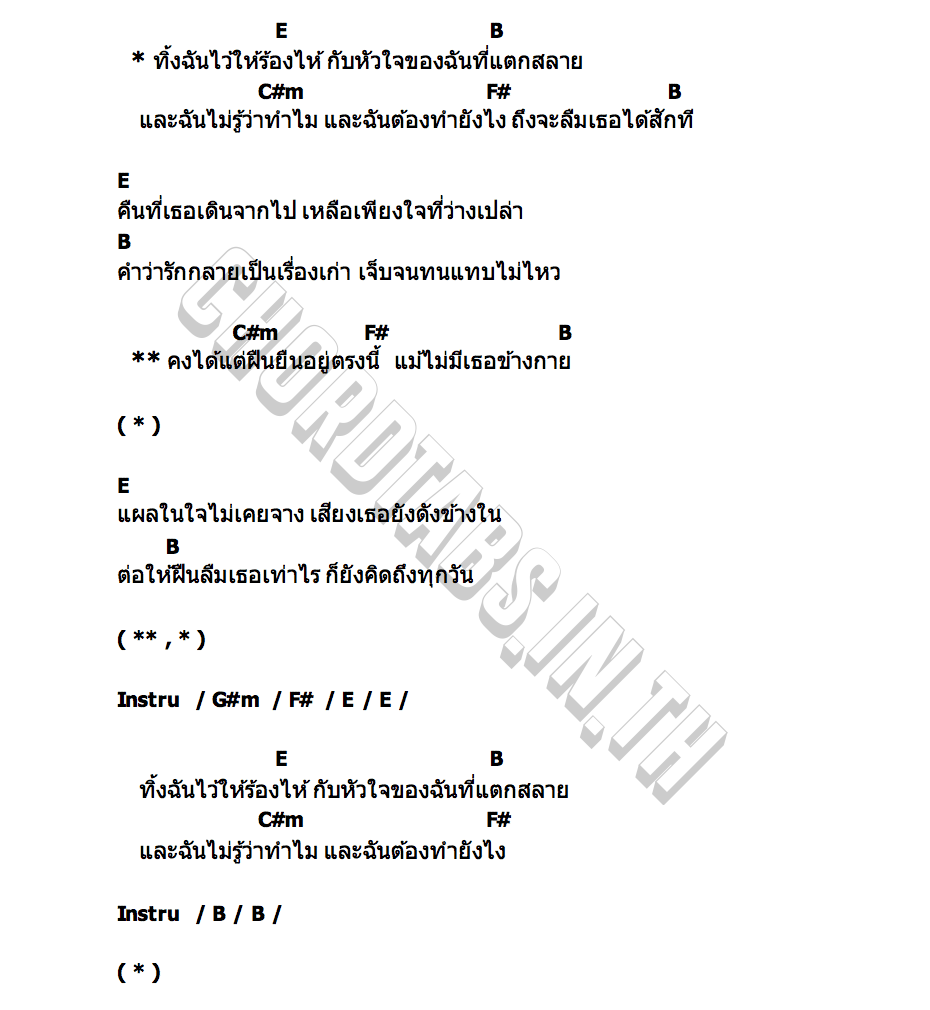 คอร์ด ทิ้งฉันไว้ TOON DEMONTEAR