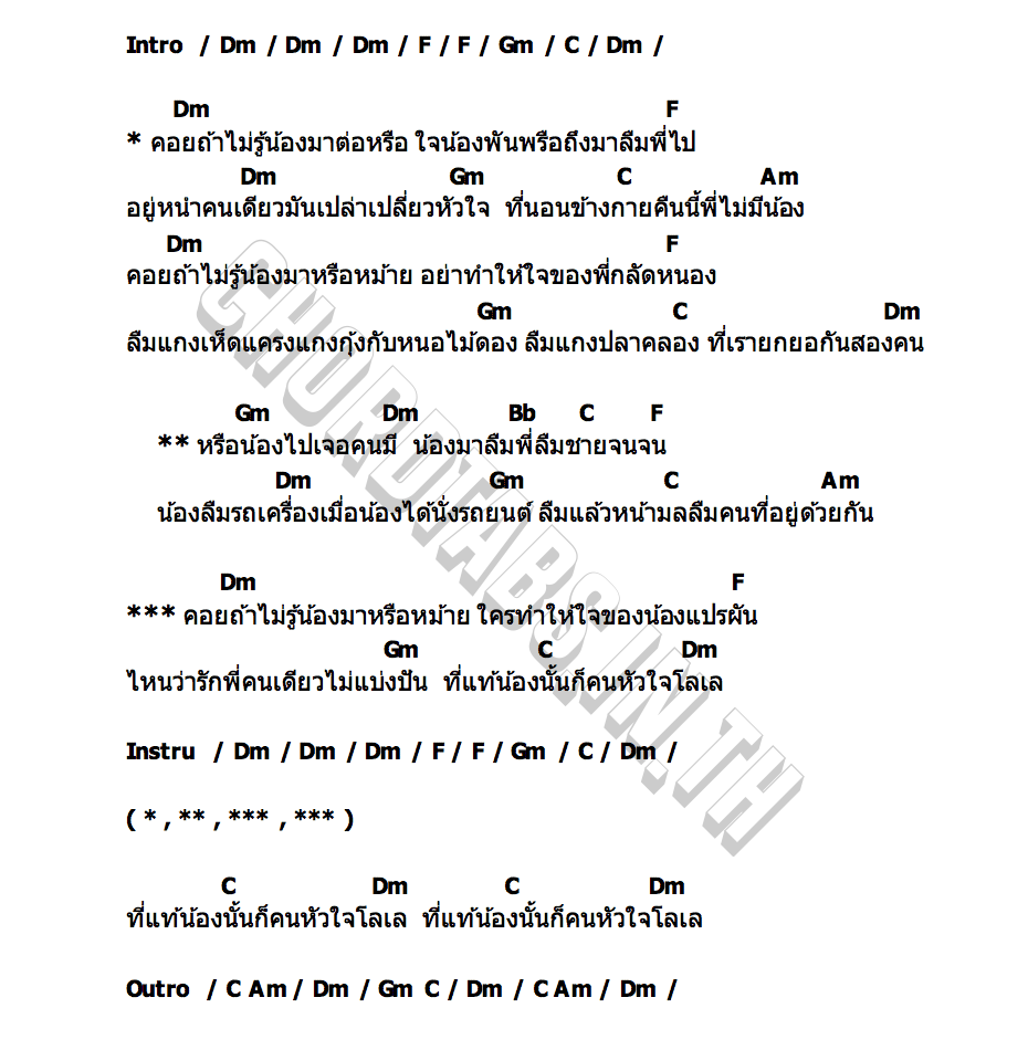 คอร์ด คอยถ้า เค ดอนหลา & สามารถ บุญแก้ว