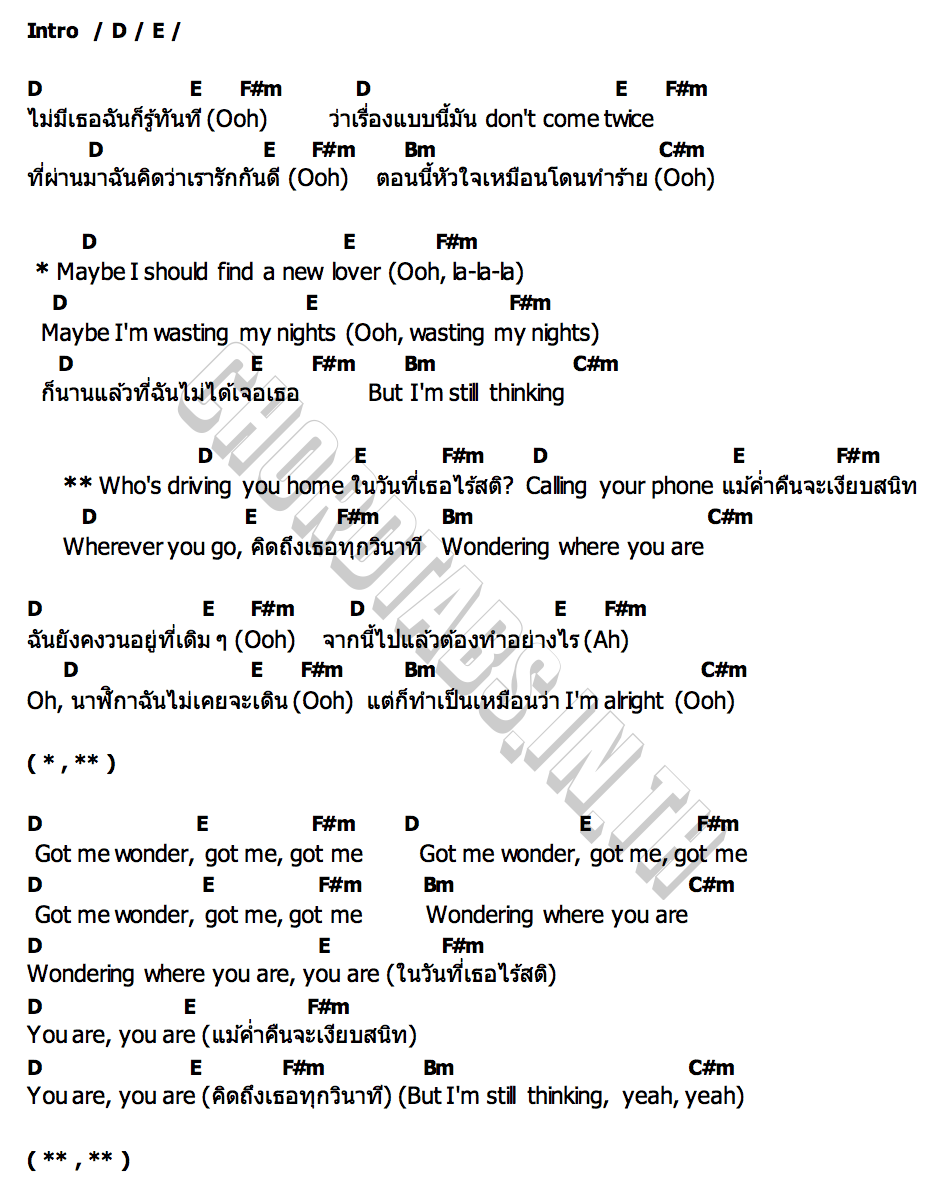 คอร์ด WONDERING BamBam
