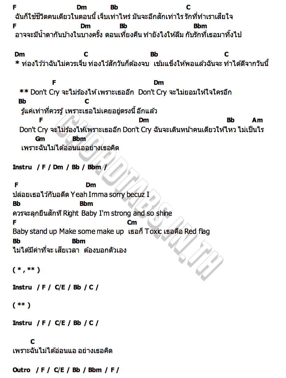 คอร์ด Don t Cry KYLINZ