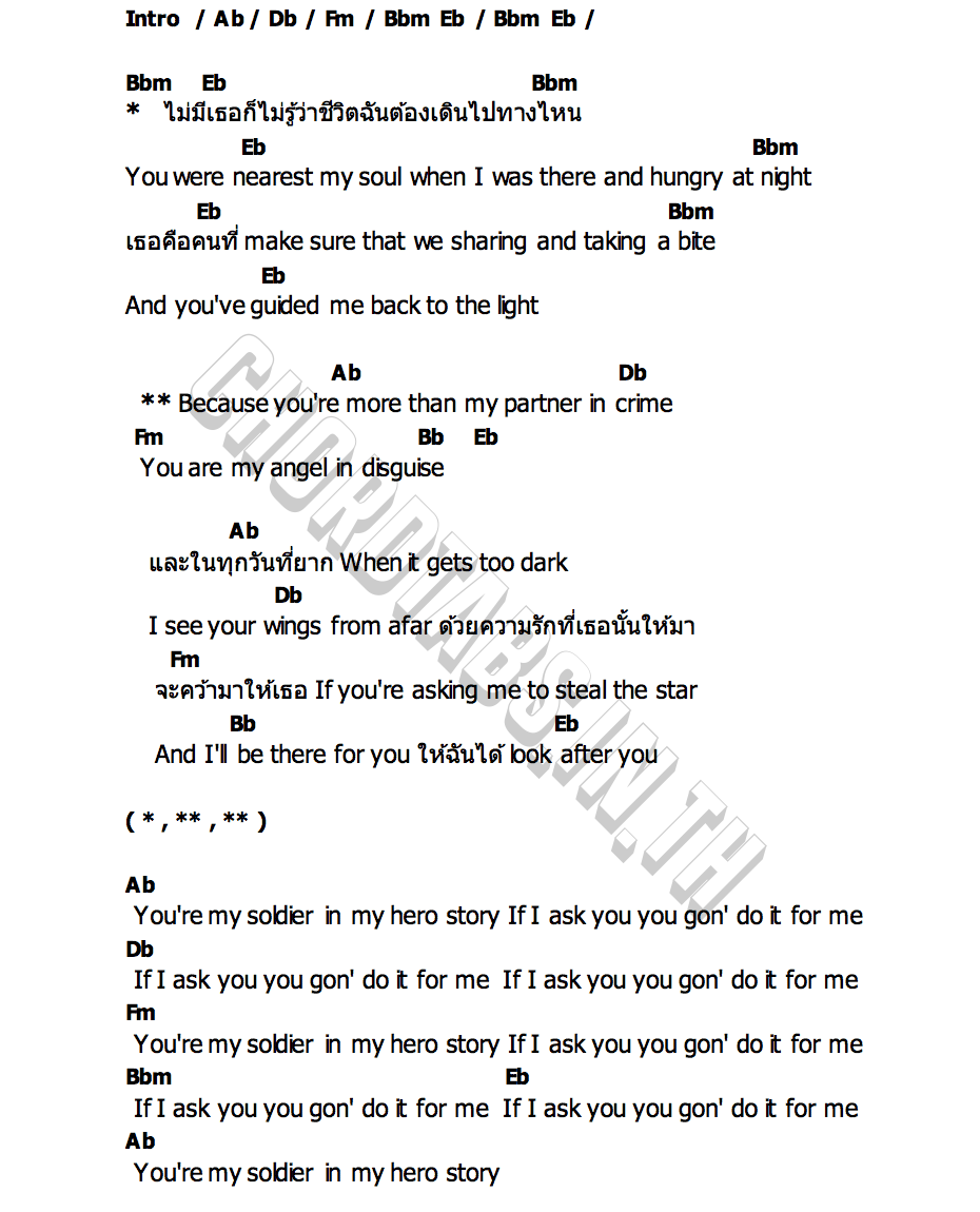 คอร์ด Angel In Disguise BamBam