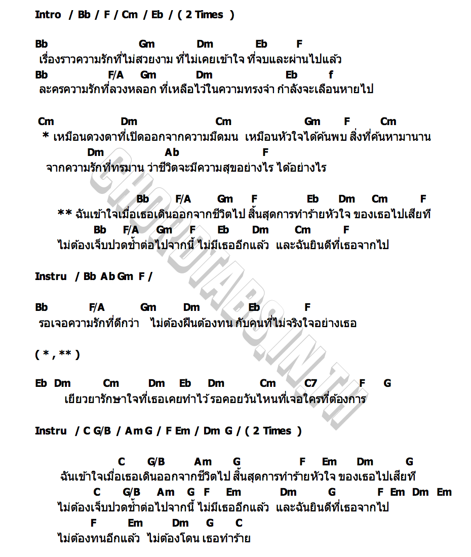 คอร์ด ยินดี...ที่จากไป JESSIEVARD