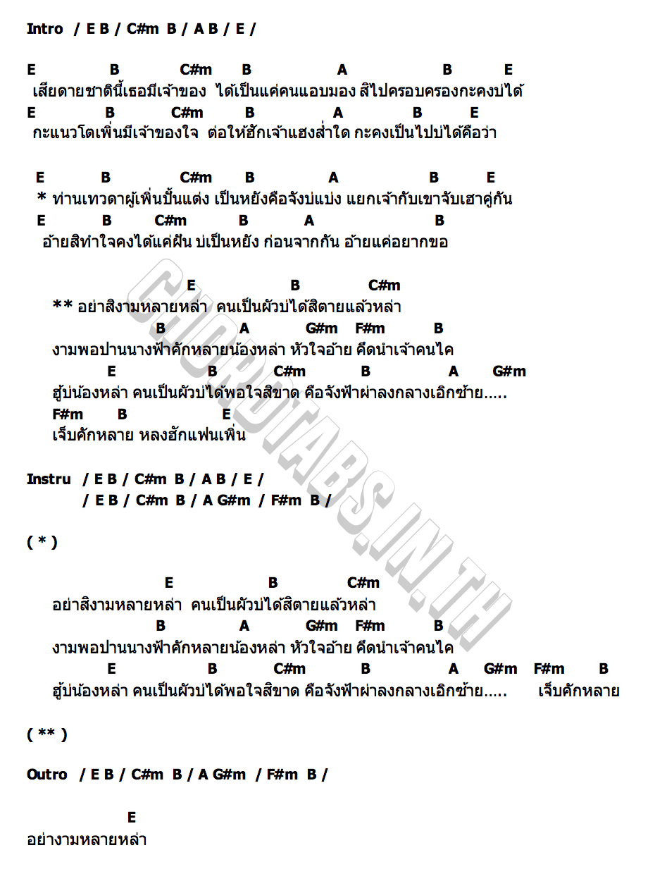 คอร์ด อย่างามหลายหล่า โอ๊ต ศุภกิตติ์ ต้นแก้ว