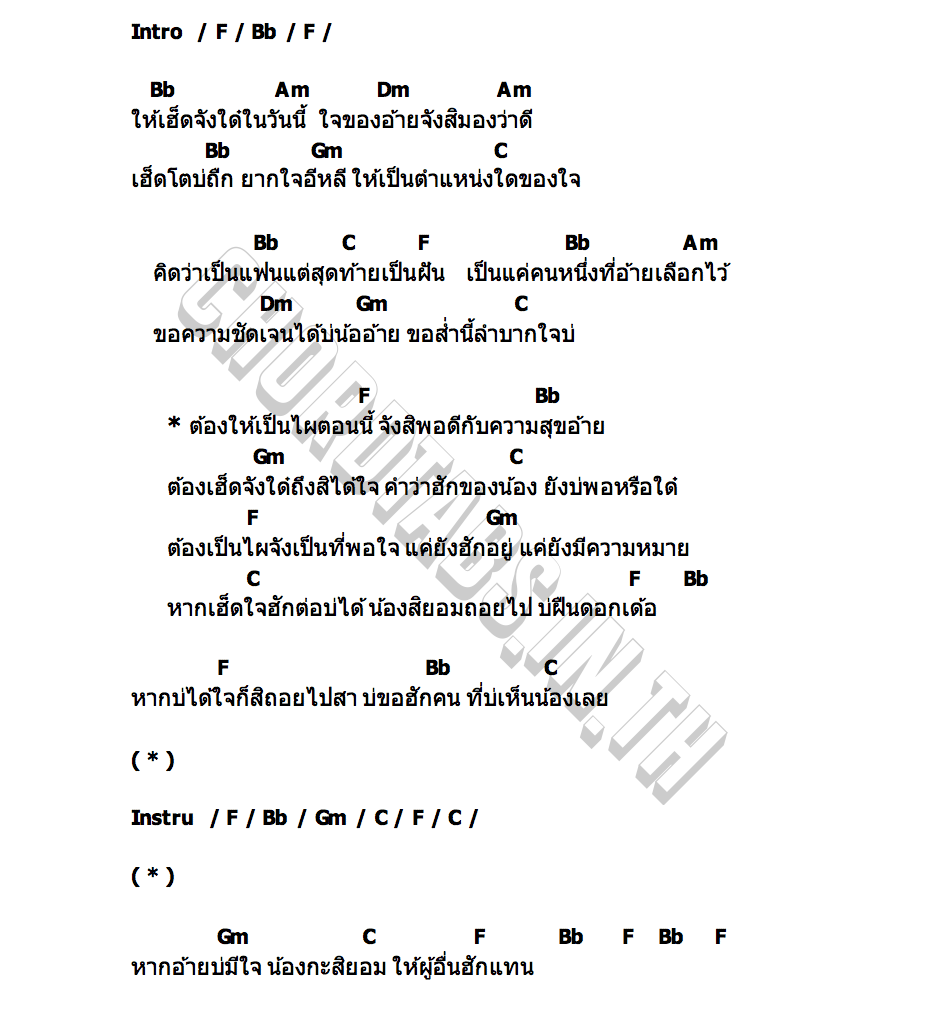 คอร์ด ต้องให้เป็นไผในตอนนี้ ต่าย อรทัย