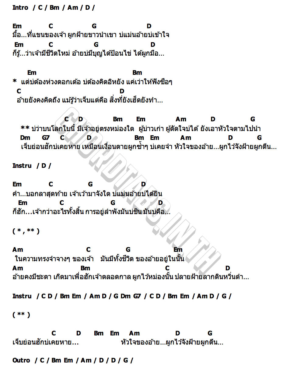 คอร์ด ฝ้ายผูกตีน ศาล สานศิลป์