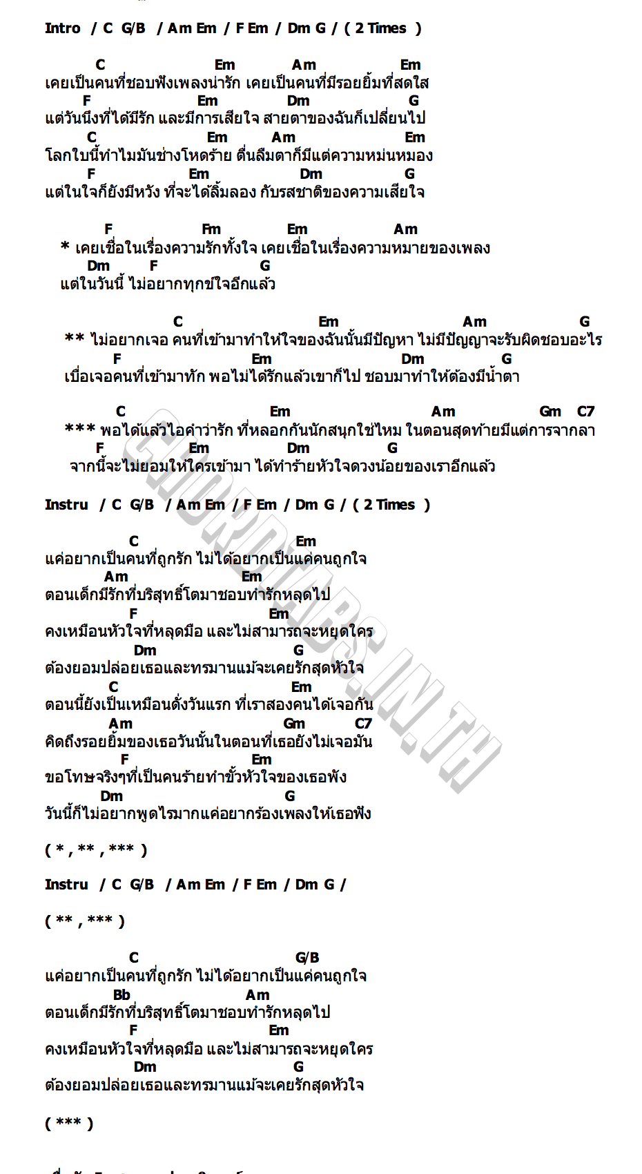 คอร์ด เบื่อรัก เชษฐ x ปอนนิพนธ์