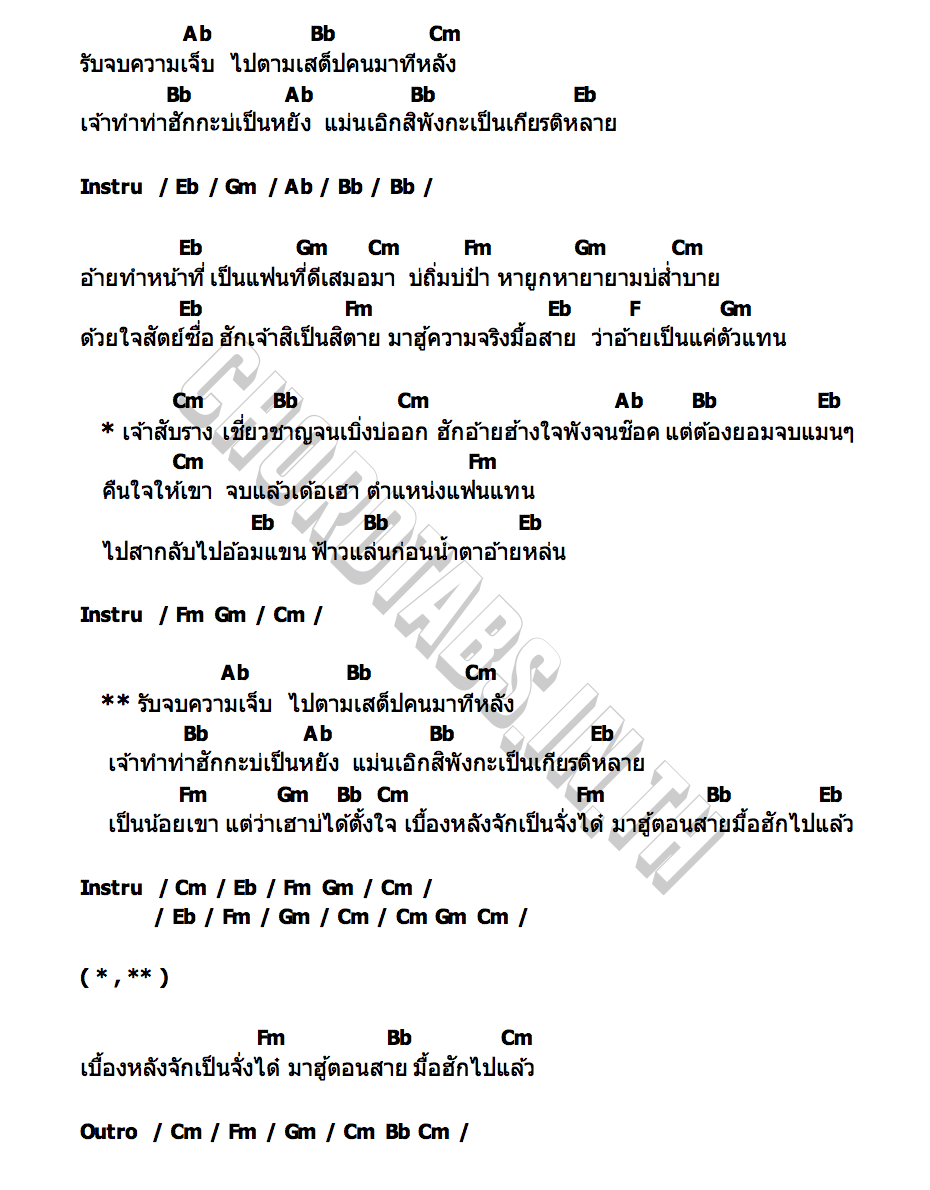 คอร์ด รับจบความเจ็บ ท๊อป พสุพัจจ์