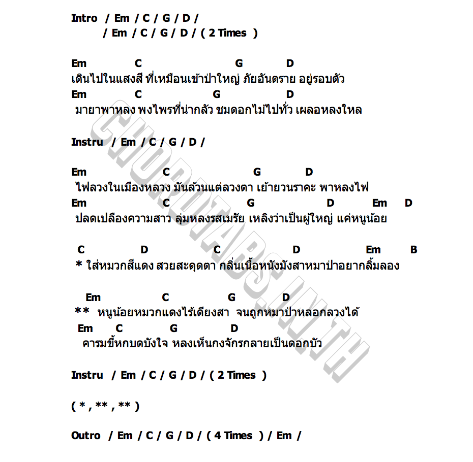 คอร์ด หนูน้อยหมวกแดง NORMALMAN
