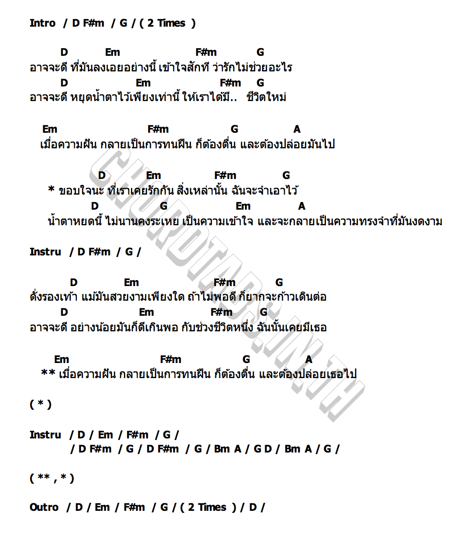 คอร์ด อาจจะดี Clockwork Motionless