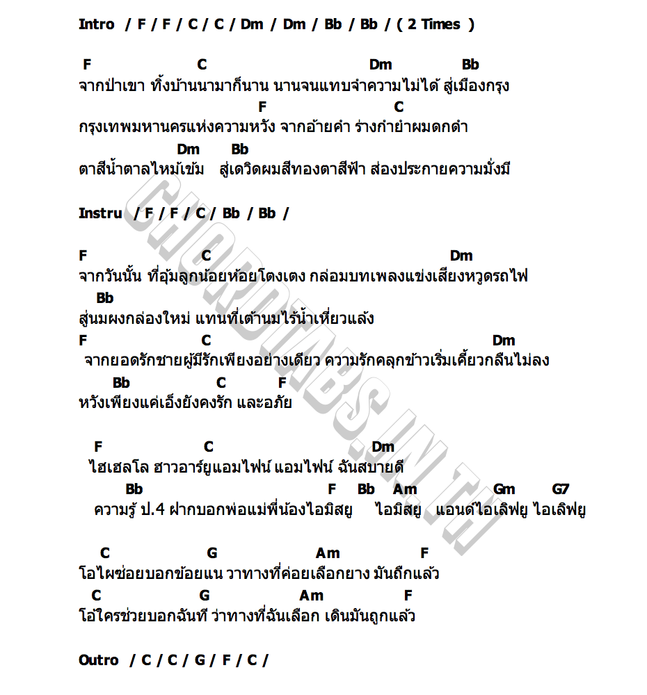 คอร์ด ไฮ เฮลโล YENA