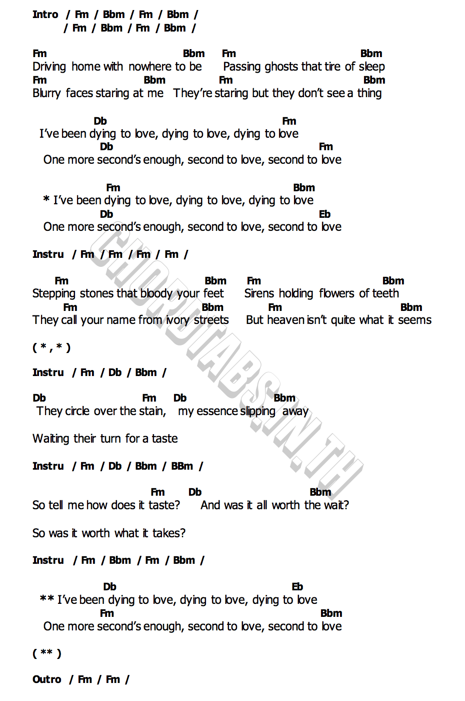 คอร์ด Dying To Love BAD OMENS