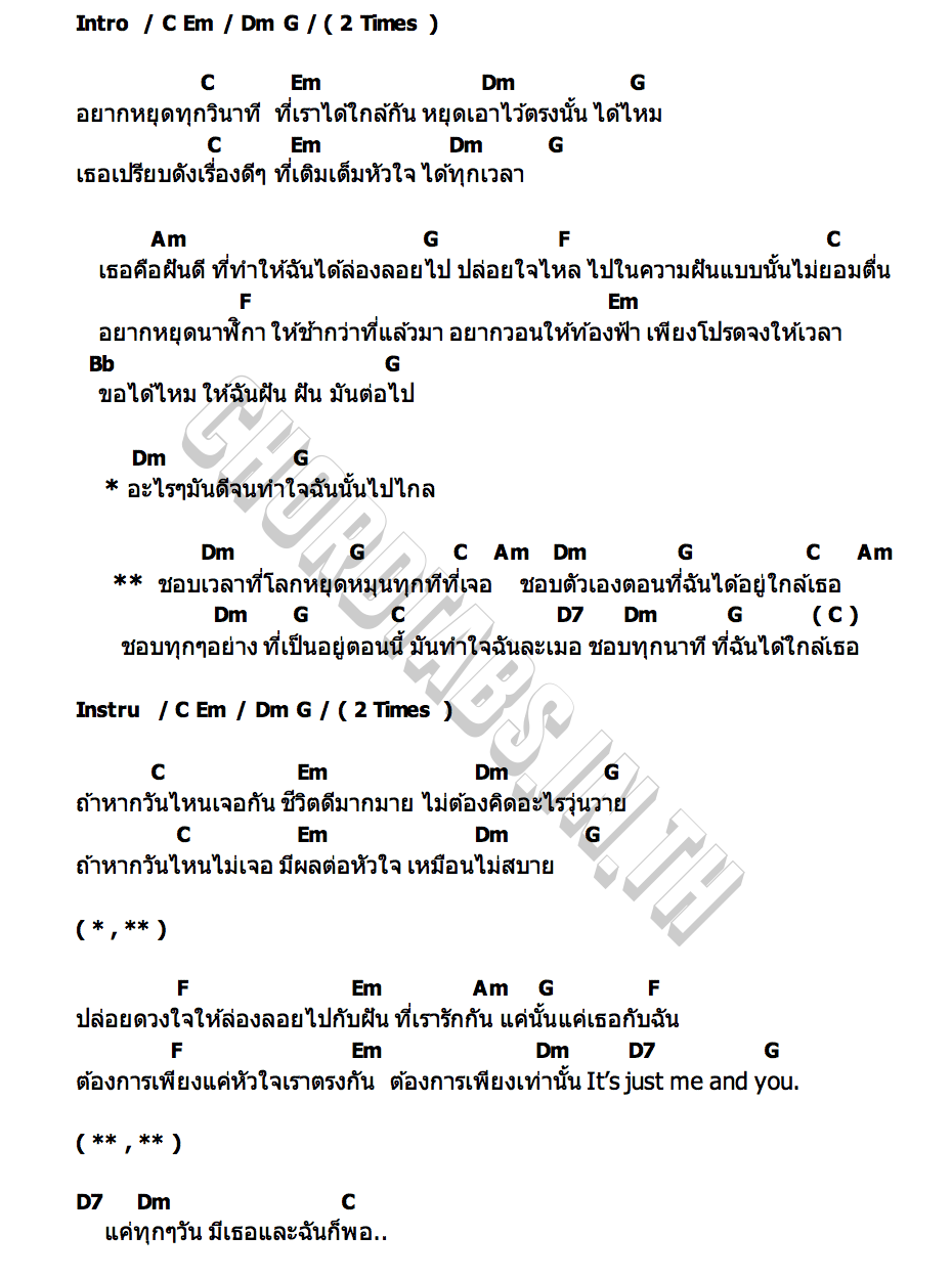 คอร์ด ชอบเวลาที่... Beam Voranan