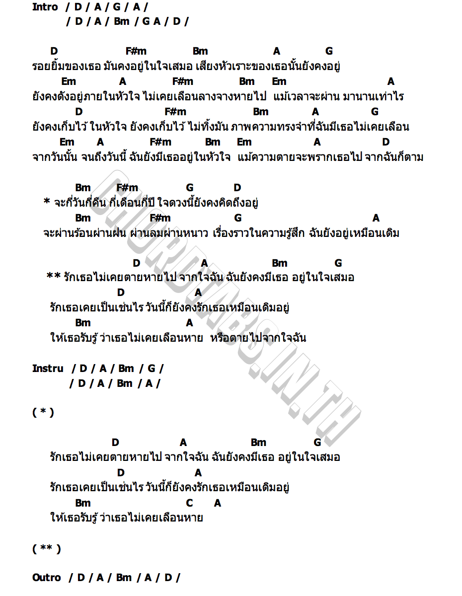 คอร์ด รักไม่ตาย จาห์โป