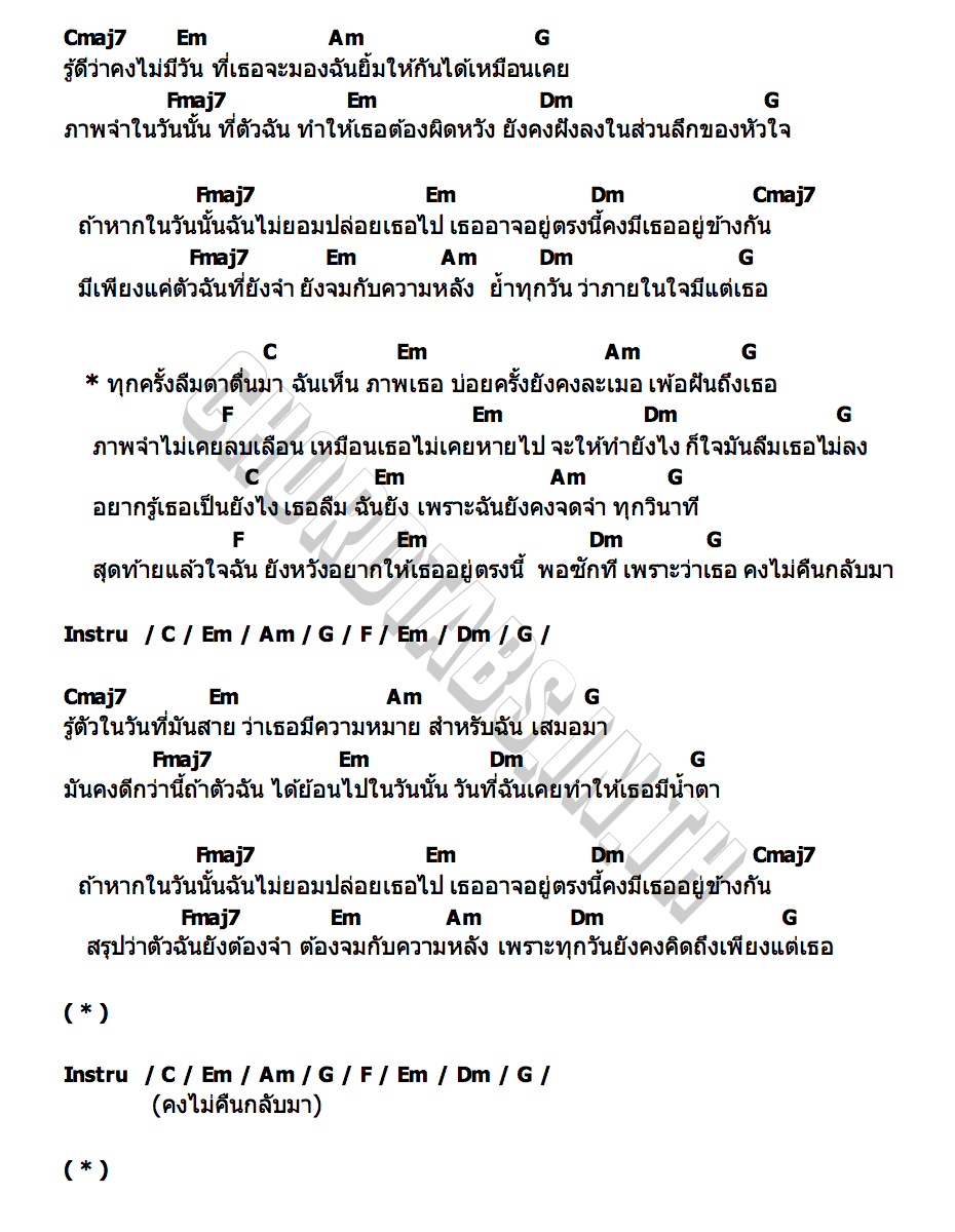 คอร์ด ลืมไม่ลง onewhal