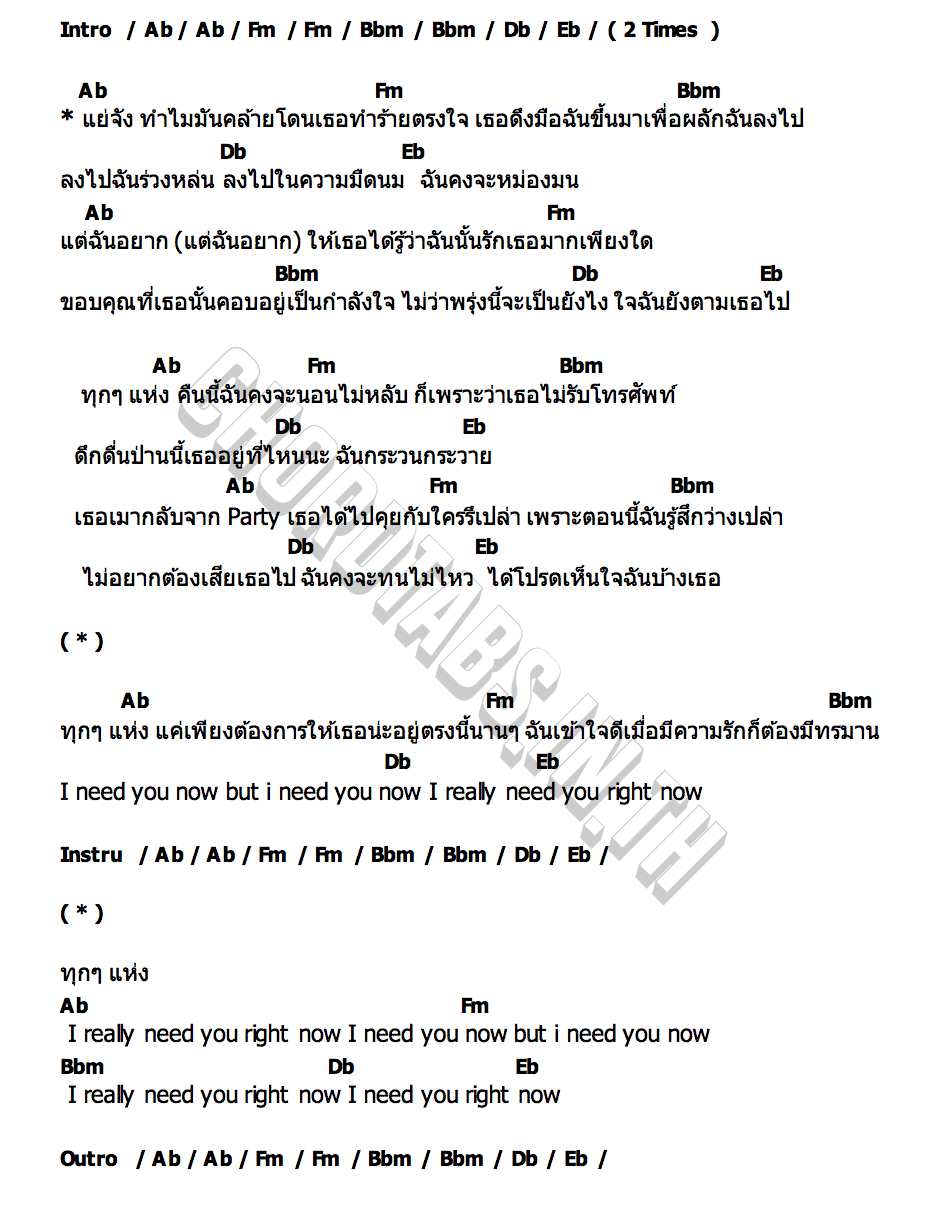 คอร์ด ใจฉันตามเธอไป YOUNGOHM